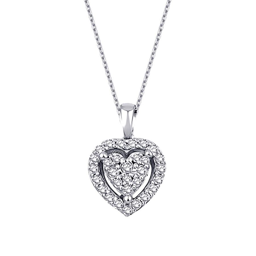 0.22 Carat Diamond Heart Necklace