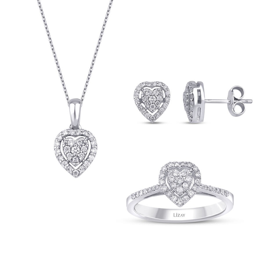 0.67 Carat Diamond Heart Set