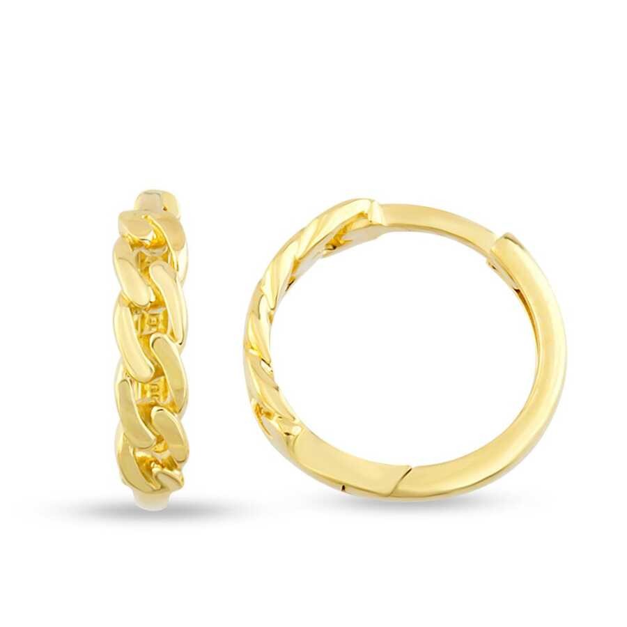 Gold Chain Huggies Earrings