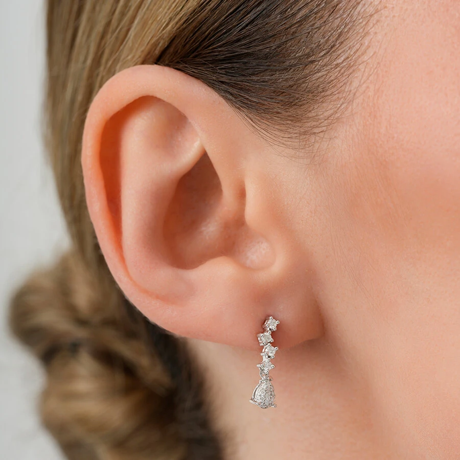 0.28 Carat Diamond Pear Trend Earrings