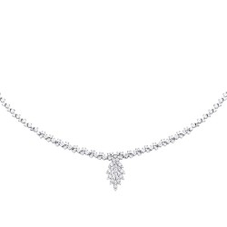Gold Choker mit Blattform-Stein