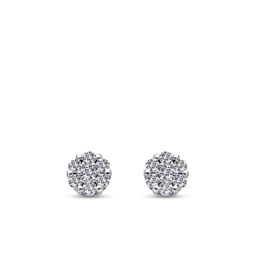 0.43 Carat Diamond Stone Round Earrings
