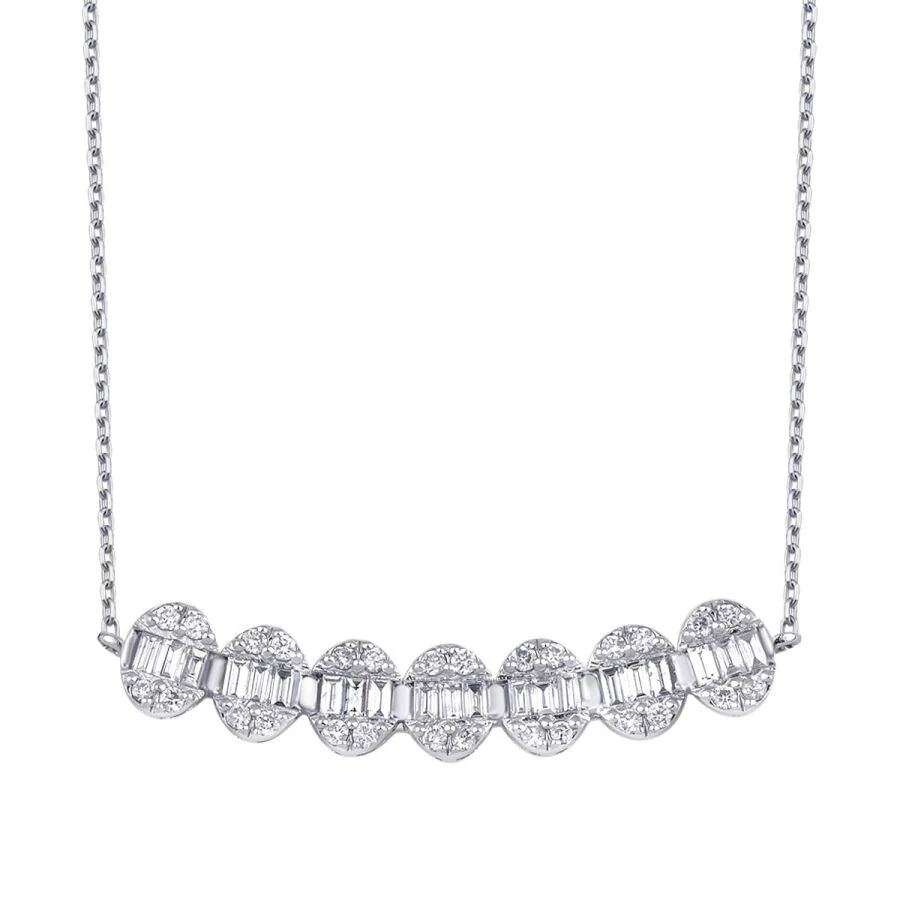 0.54 Carat Diamond Baguette Necklace