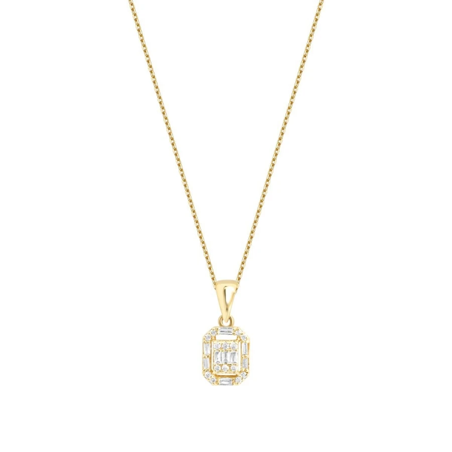 0.14 Carat Diamond Baguette Necklace
