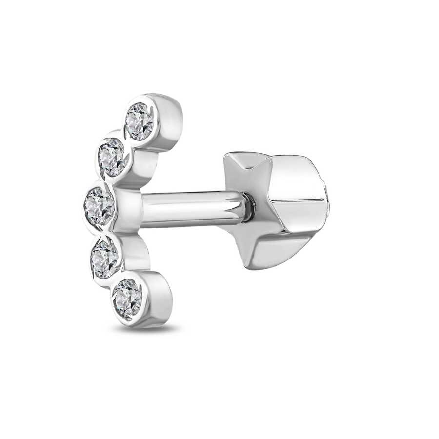 0.02 Carat Diamond Five-Stone Tragus Earring