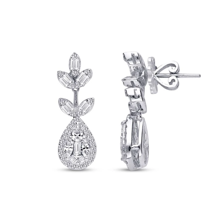 1.34 Carat Diamond Baguette Earrings