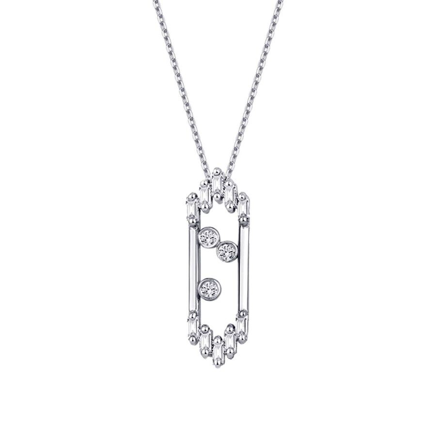 0.09 Carat Diamond Baguette Nacklace