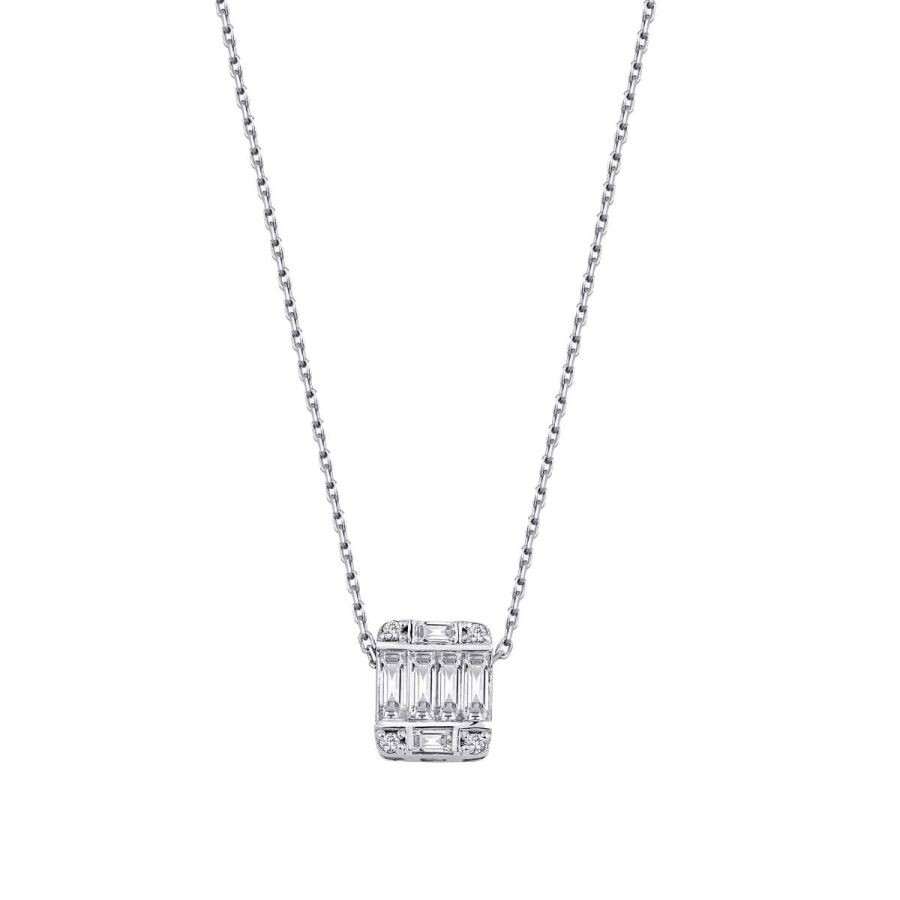 0.47 Carat Diamond Baguette Necklace