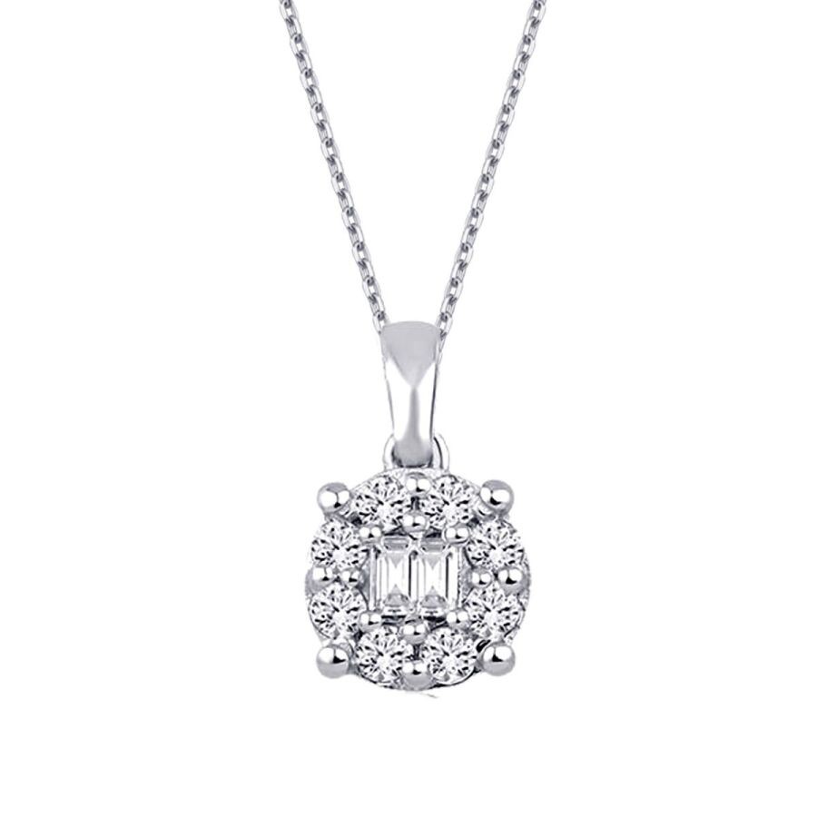 0.23 Carat Diamond Baguette Necklace