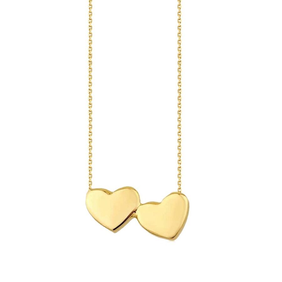 Gold Double Heart Necklace