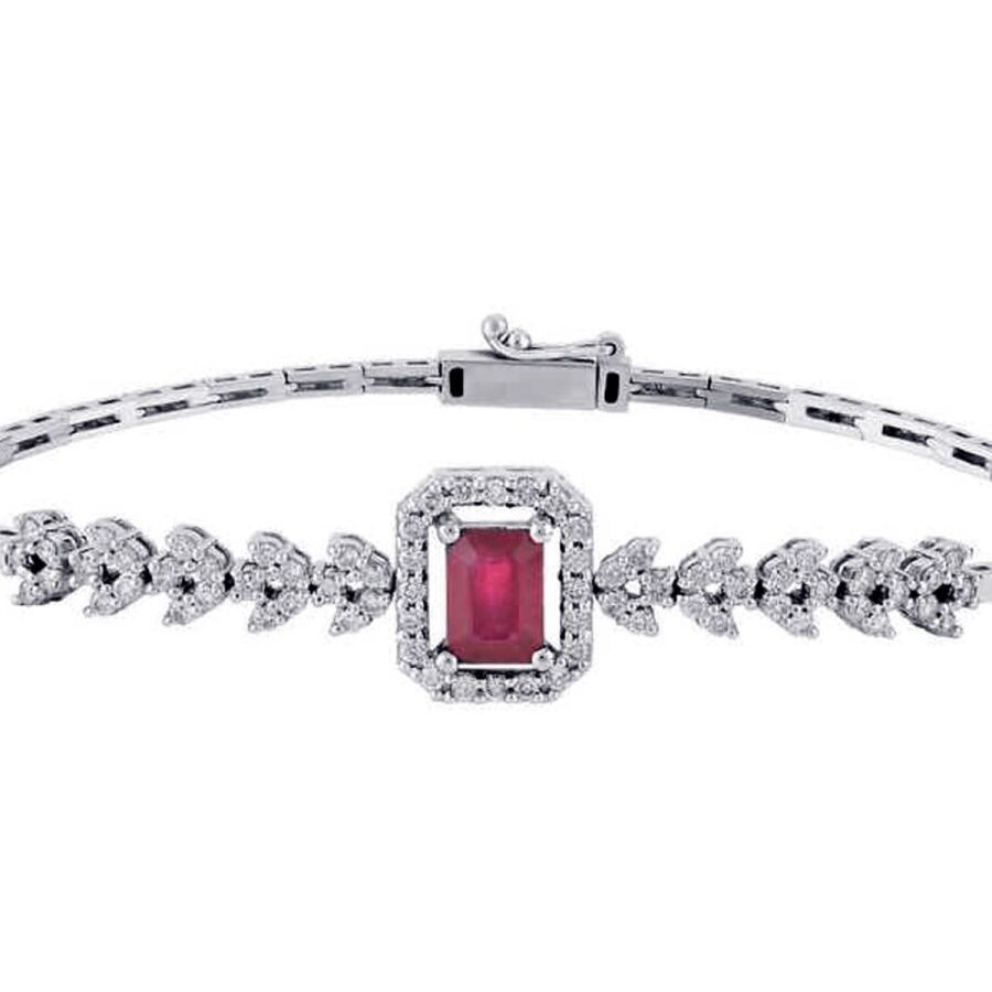 2.72 Carat Diamond Ruby Bracelet