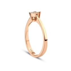 0.06 Carat Diamond Rose Gold Heart Ring