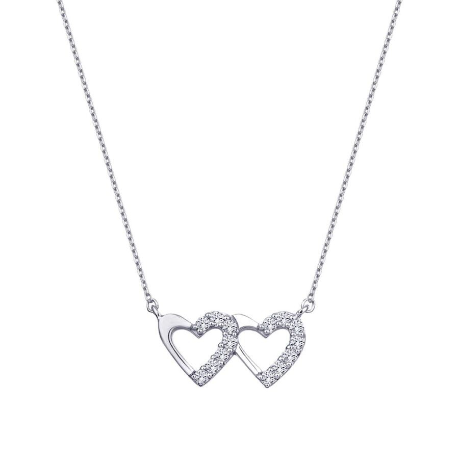 0.15 Carat Diamond Row-Heart Necklace