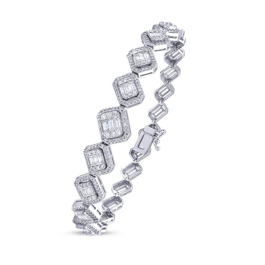 1.66 Carat Diamond Baguette Bracelet