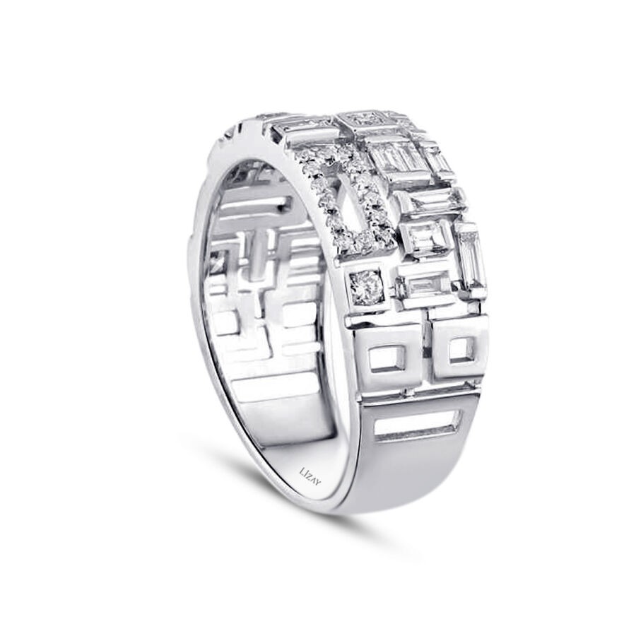 0,58 Karat Diamant Baguette Halb-Ewigkeitsring