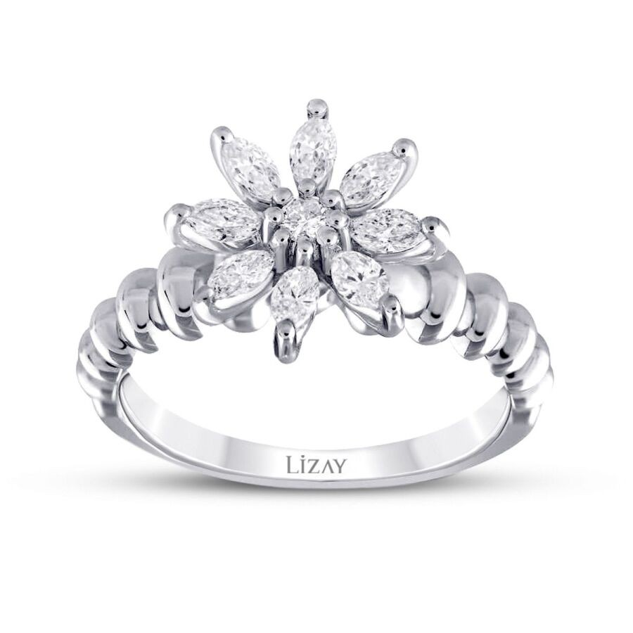 0,51 Karat Diamant Trend Blumenring