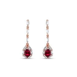 1.48 Carat Diamond Ruby Earrings