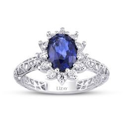 2.23 Carat Diamond Sapphire Ring