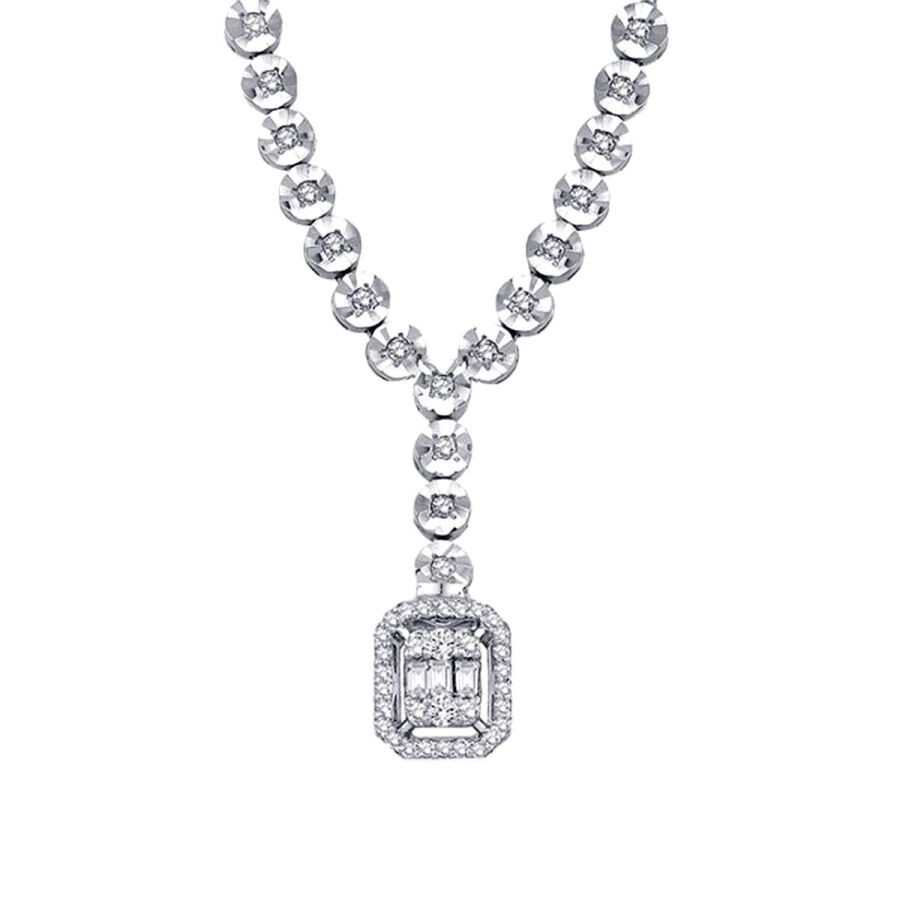 0.30 Carat Diamond Baguette Necklace