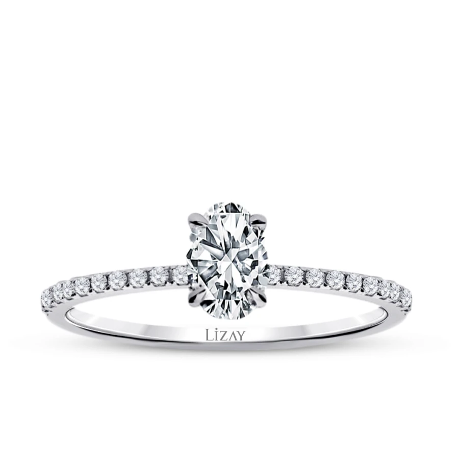 0.58 Carat Diamond Oval Solitaire Engagement Ring