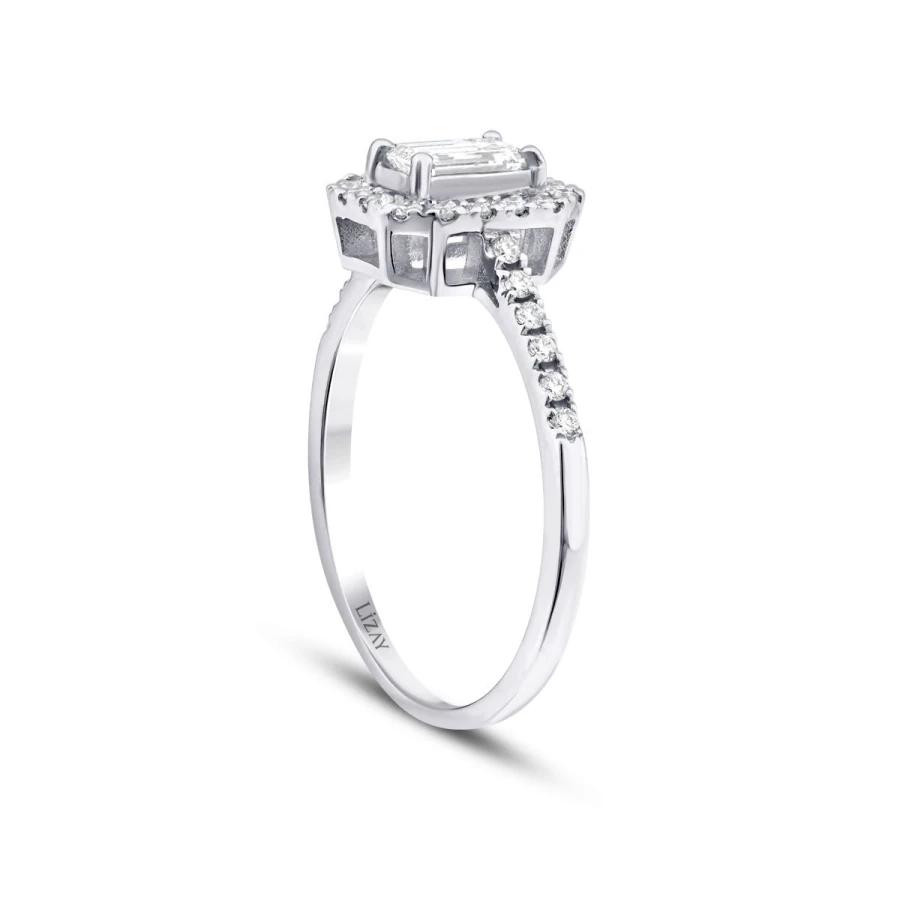 0.69 Carat Diamond Emerald Ring