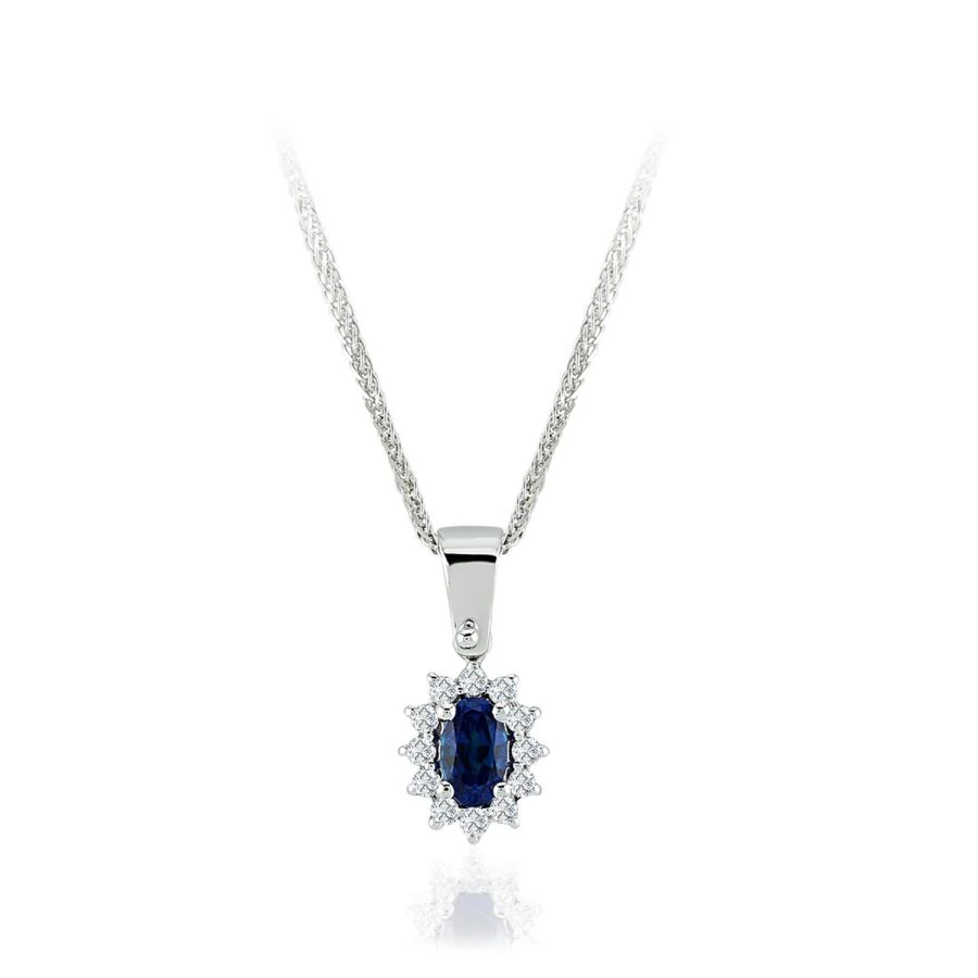 1.27 Carat Diamond Sapphire Necklace