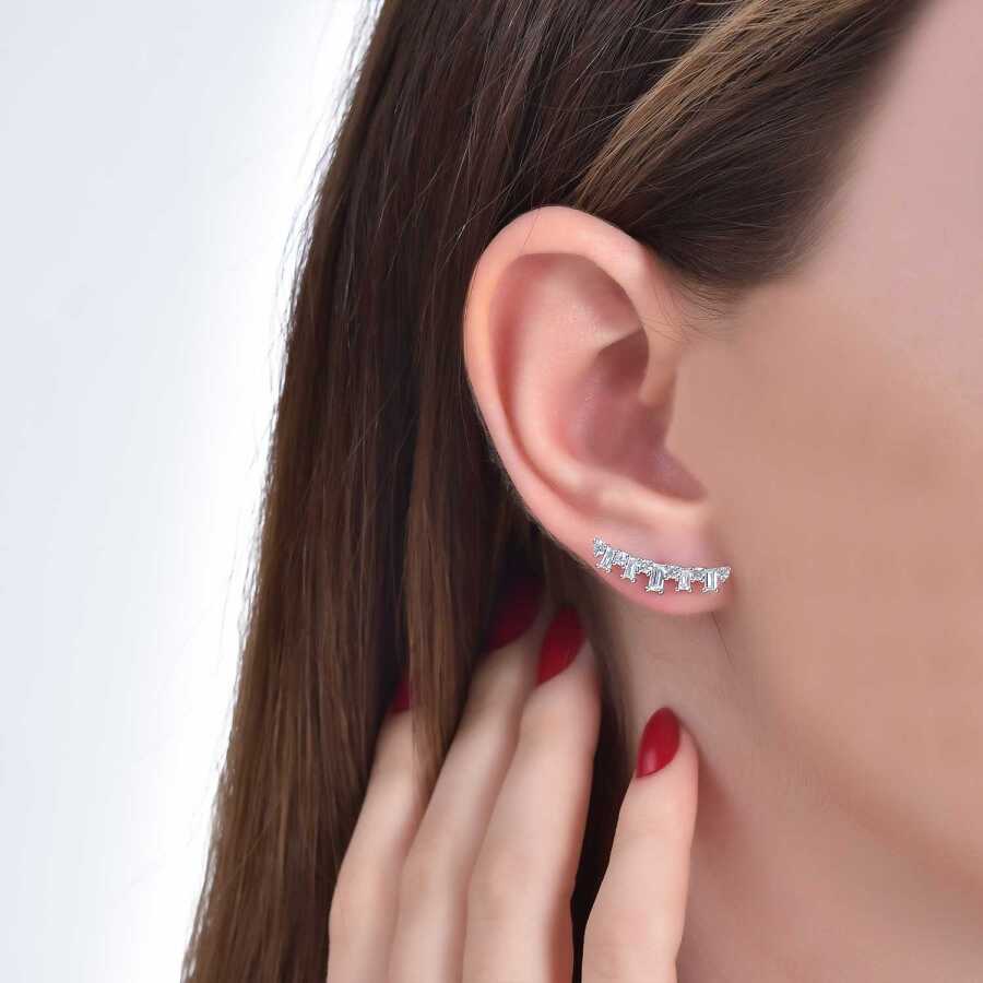 0.99 Carat Diamond Baguette Earrings