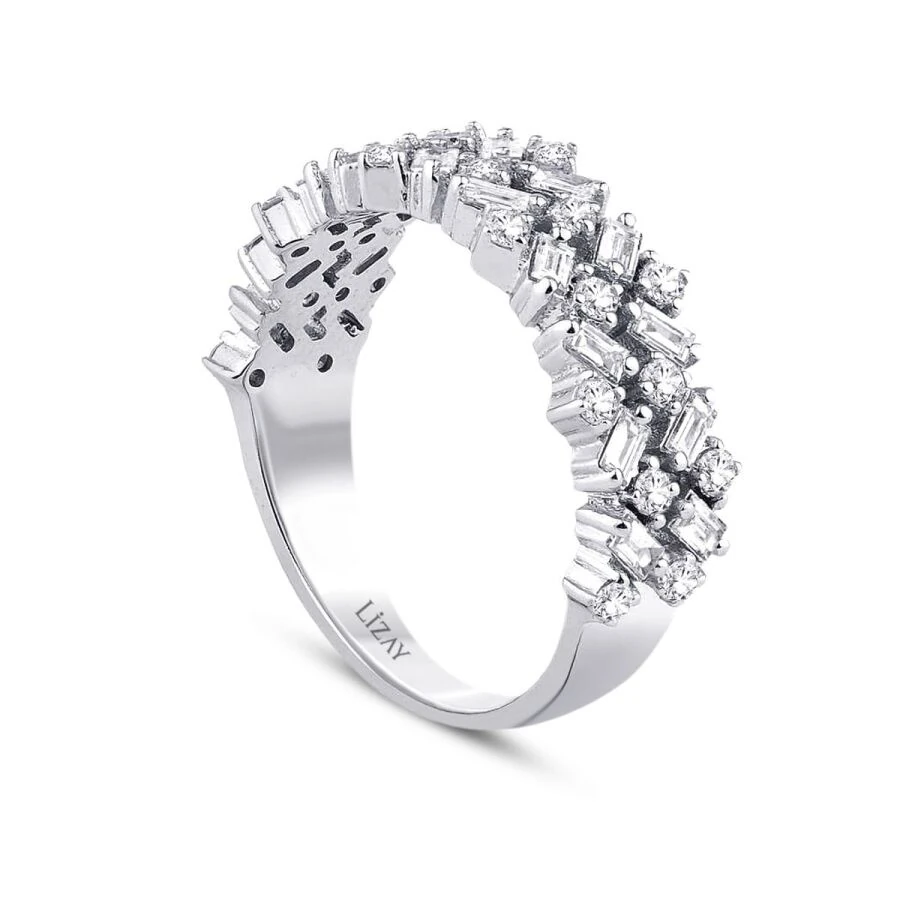 0.80 Carat Diamond Half-Eternity Baguette Ring