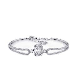 1.16 Carat Diamond Baguette Bangle
