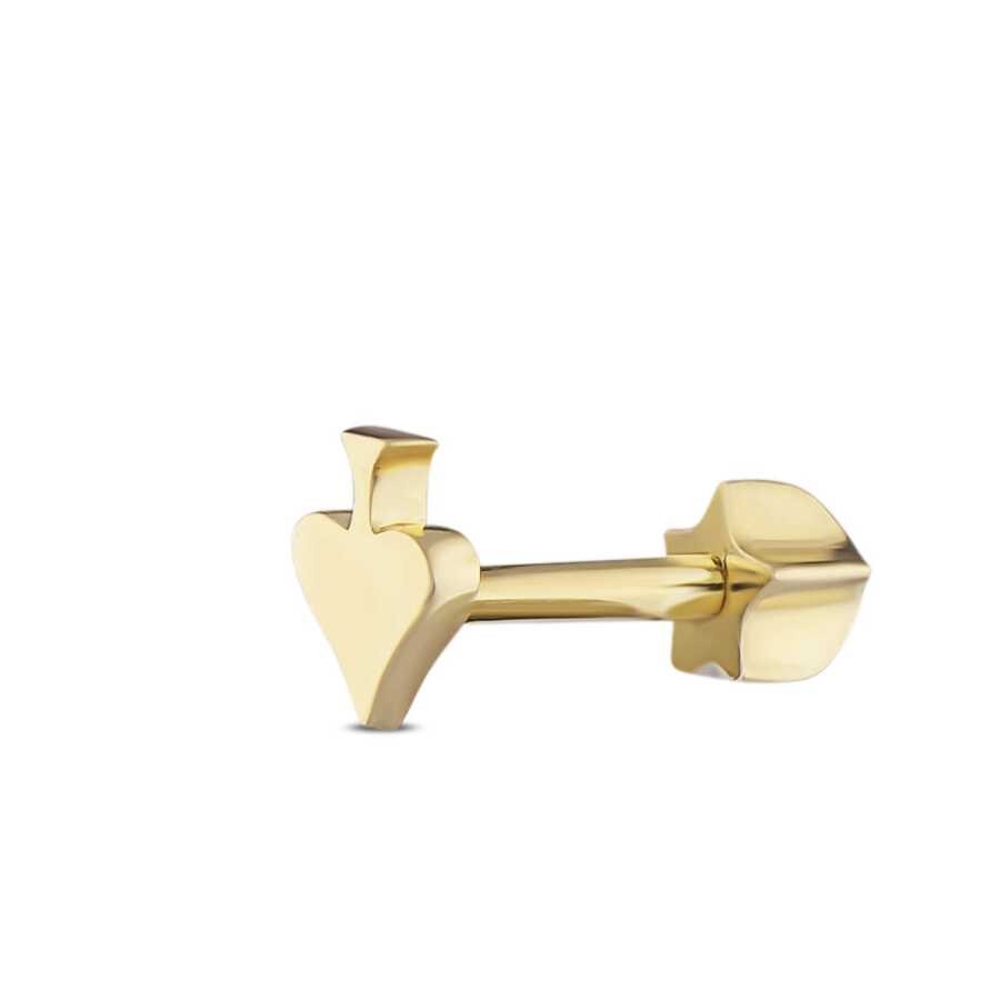 Gold Spade Tragus Earring