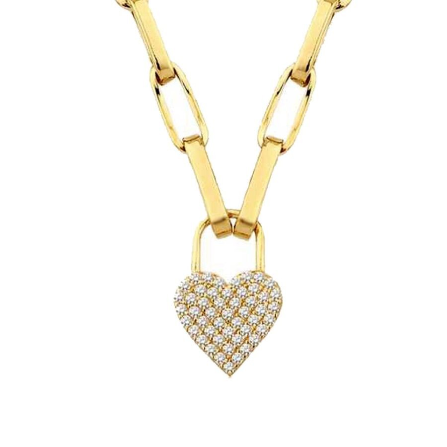 Gold Heart Paperclip Necklace