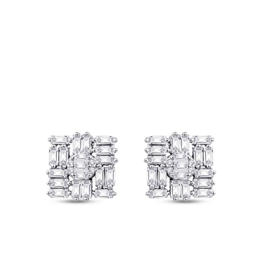 0.87 Carat Diamond Baguette Earrings