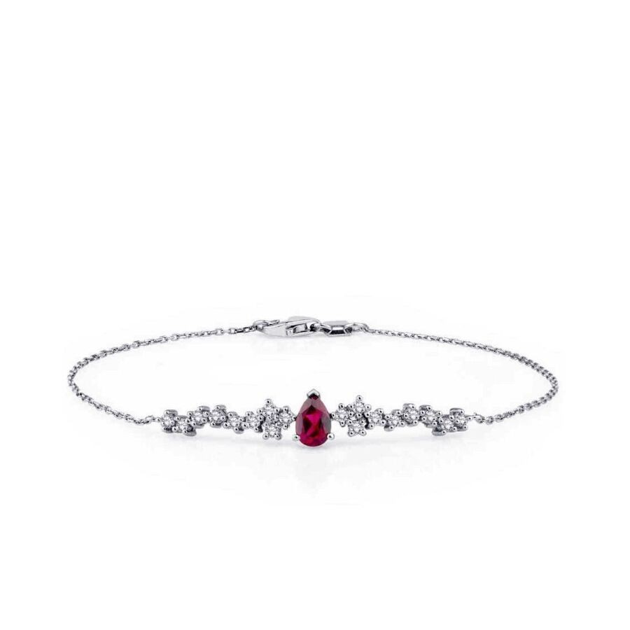 0.87 Carat Diamond Ruby Bracelet