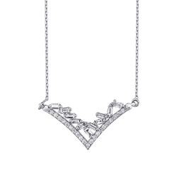 0.43 Carat Diamond Baguette Necklace