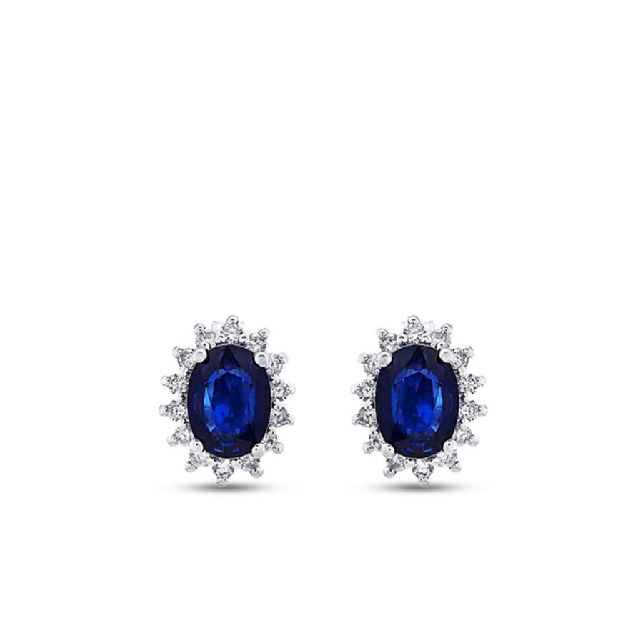 2.13 Carat Diamond Sapphire Earrings