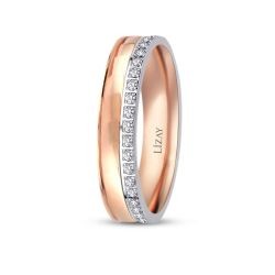 Gold Two-Tone Eternity Wedding Band