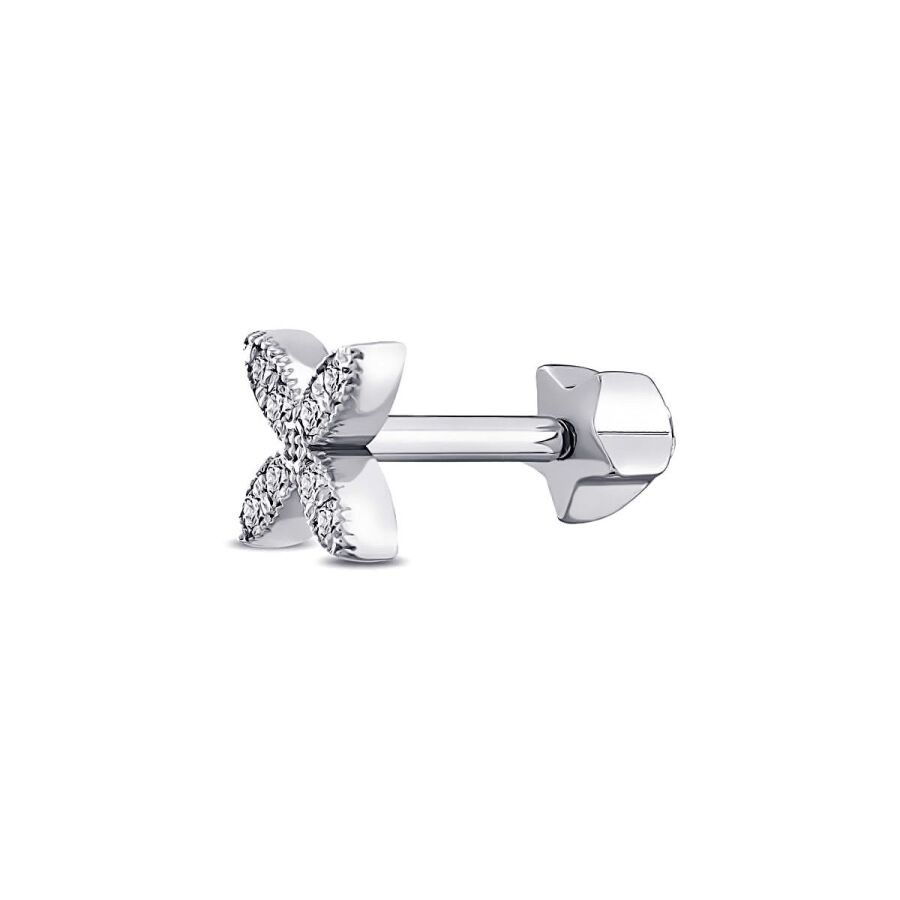 0.07 Carat Diamond Flower Tragus Earring