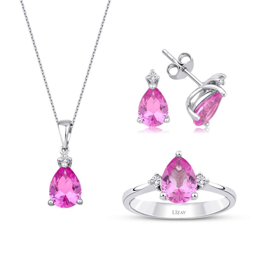 5.40 Carat Diamond Pink Sapphire Set