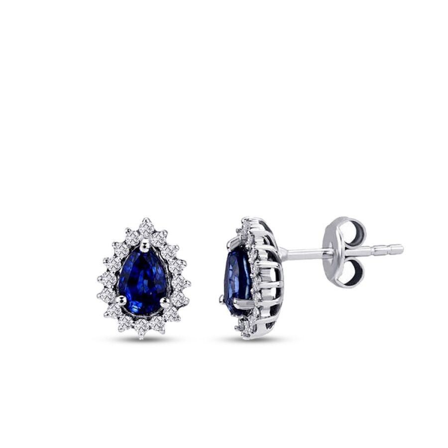 1.68 Carat Diamond Sapphire Earrings