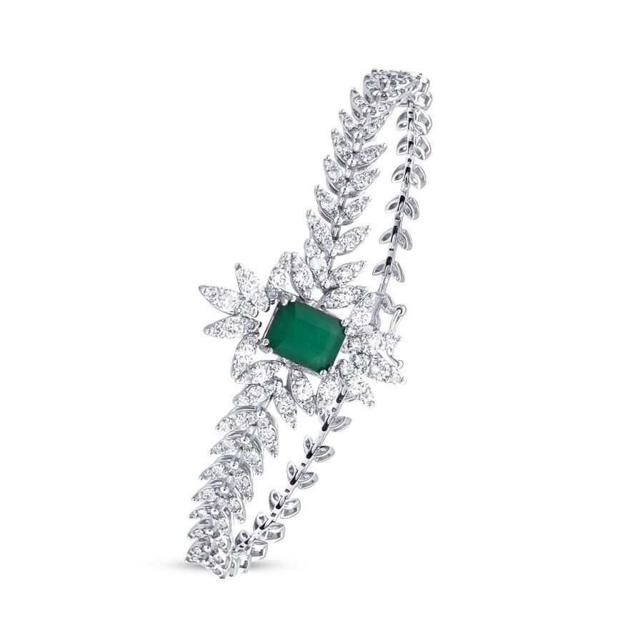 5.48 Carat Diamond Emerald Bracelet