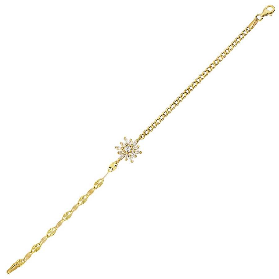 Gold Baguette Flower Bracelet