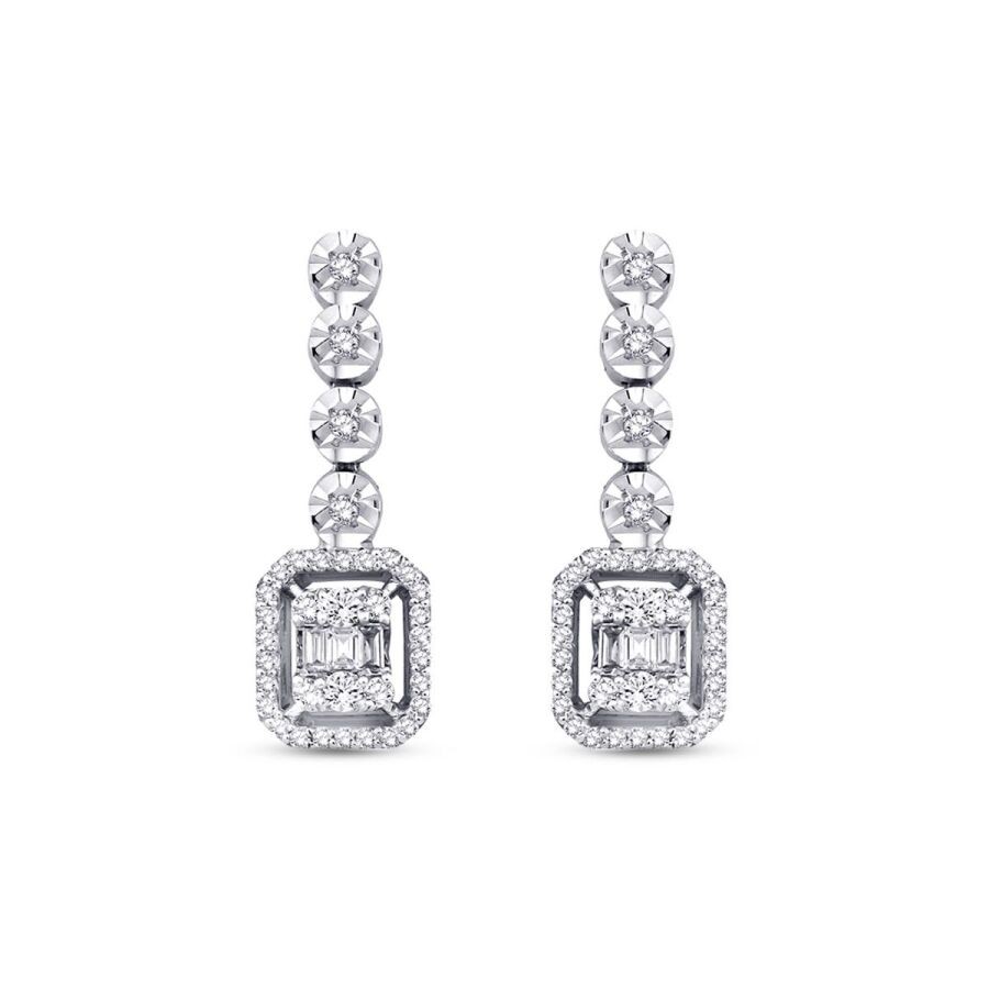0.37 Carat Diamond Baguette Earrings