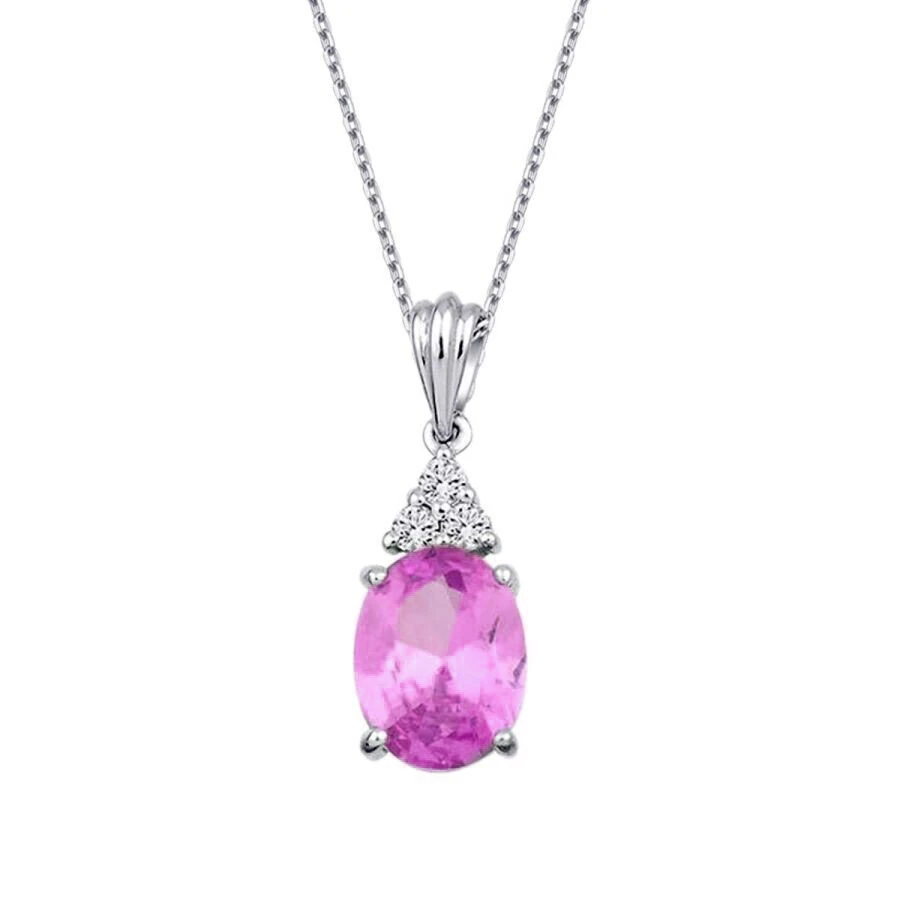 2.03 Carat Diamond Pink Sapphire Necklace