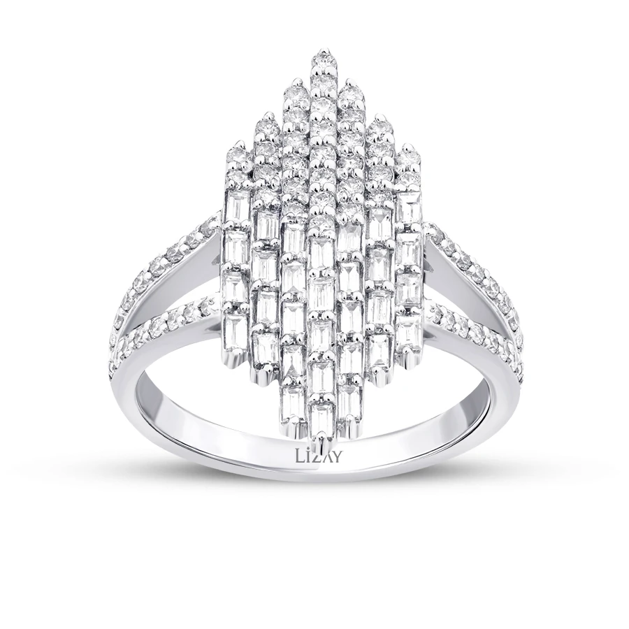 0.81 Carat Diamond Baguette Ring