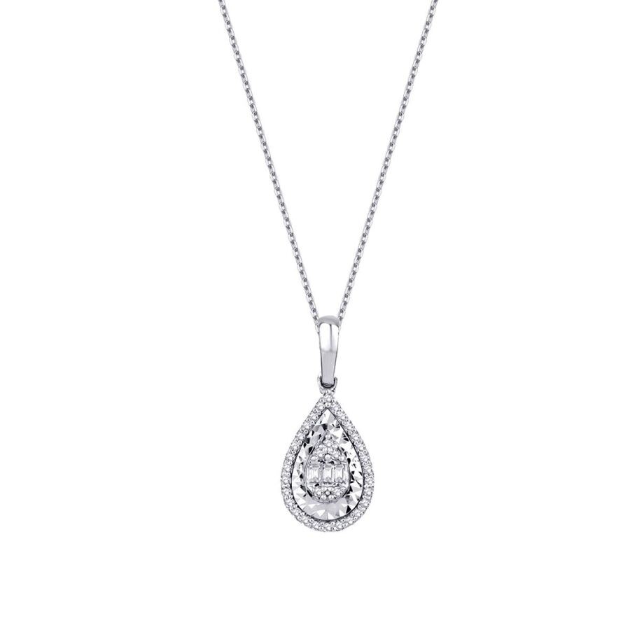 0.11 Carat Diamond Baguette Necklace