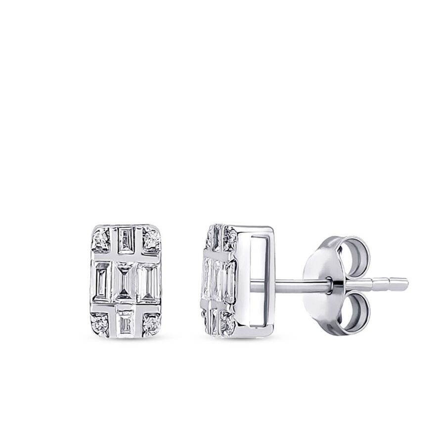 0.25 Carat Diamond Baguette Earrings