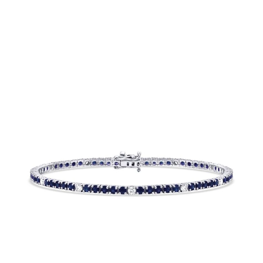 4.34 Carat Diamond Sapphire Bracelet
