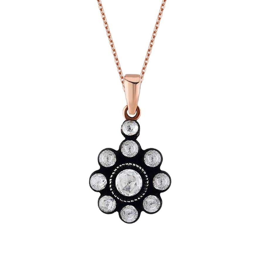 0,34 Karat Diamant Rosen Halskette