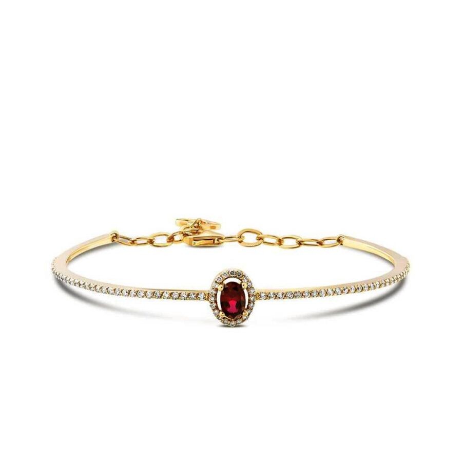 1.14 Carat Diamond Oval Ruby Bangle