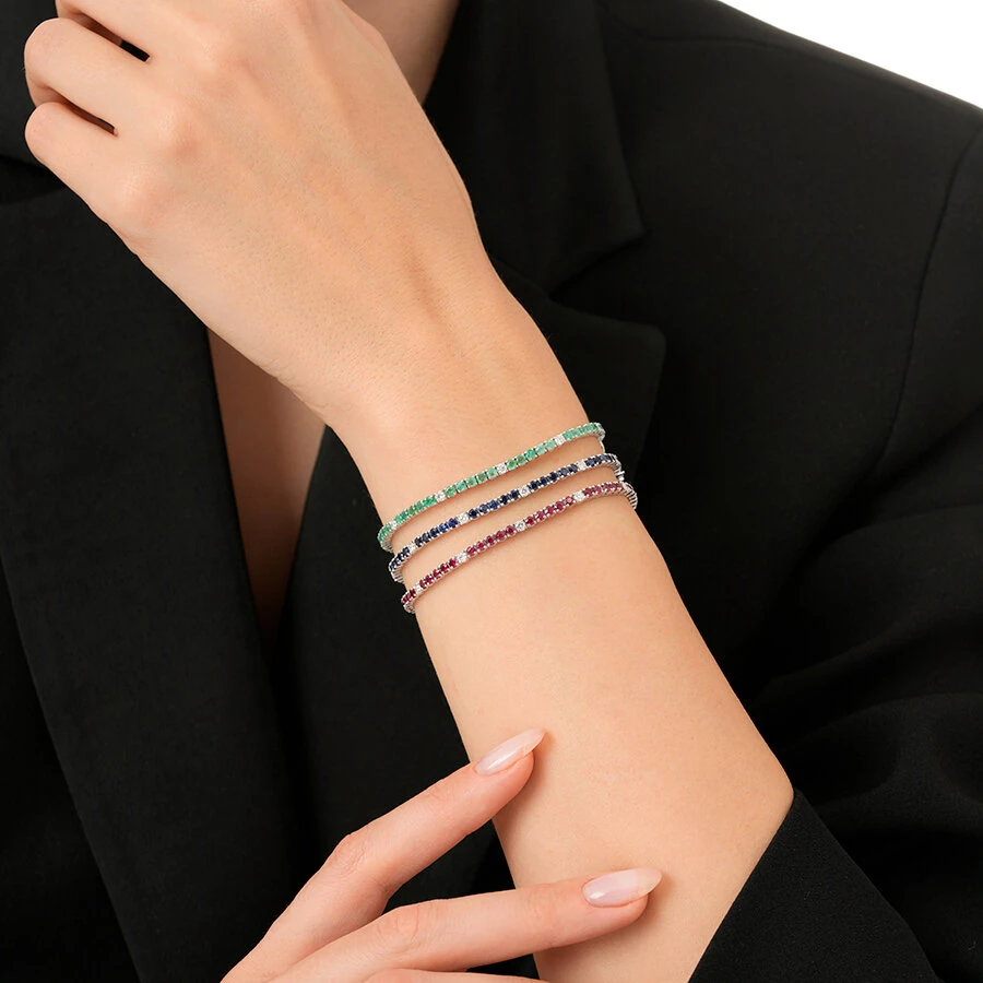 4.34 Carat Diamond Sapphire Bracelet